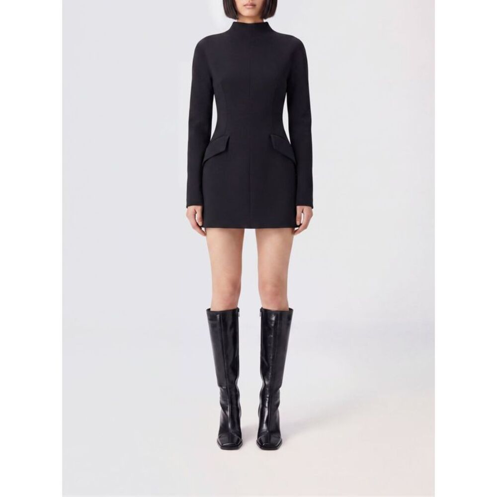 Sportmax Women Sportmax High-Neck Slim-Fit Cotton-Blend Mini Sheath Dress